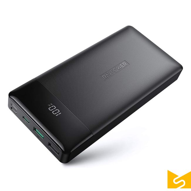 پاوربانک (شارژر همراه) راوپاور مدل RP-PB172 دارای 3 پورت شامل PD مخصوص آیفون و Type-C با ظرفیت 20000 میلی آمپر ساعت