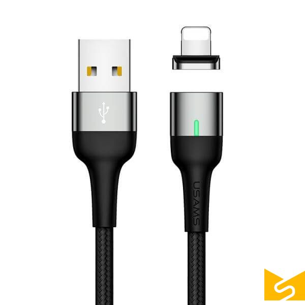 کابل شارژ (تبدیل) مغناطیسی USB به لایتنینگ یوسامز مدل US-SJ326 به طول ۱ متر