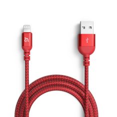 کابل شارژ (تبدیل و دیتا) USB-A به لایتنینگ آدام المنتس مدل PeAK III دارای گواهی MFi اپل به طول 1 متر و 2 متر