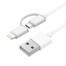 کابل شارژ (تبدیل) دو کاره USB به microUSB و Lightning زد ام آی مدل AL801